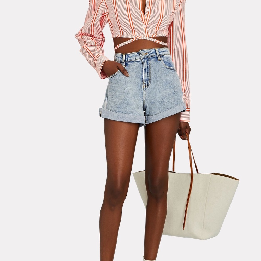 NWT WeWoreWhat Rolled Denim Shorts